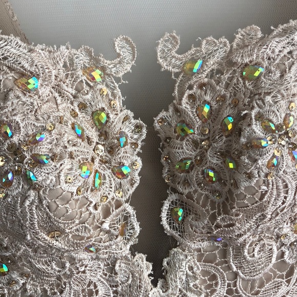 Beautiful Cinderella lace champagne dress - Picture 4 of 5